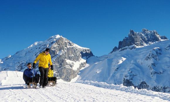 Easy toboggan run on the Fürenalp
