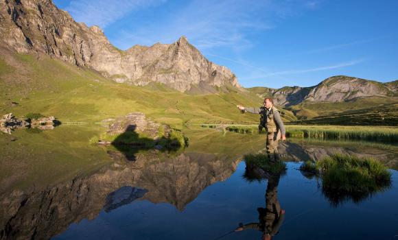 Fishing at 2000 meters in Melchsee-Frutt