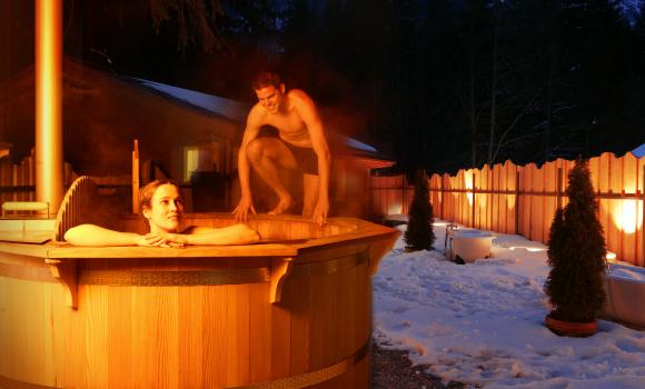 Spa in a forest clearing, Blausee