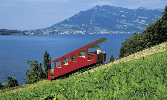 Funicular, cliff walk and mechanical lifton the Bürgenstock