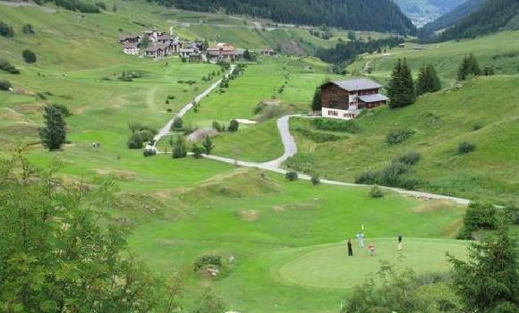 Playing golf in the Alps