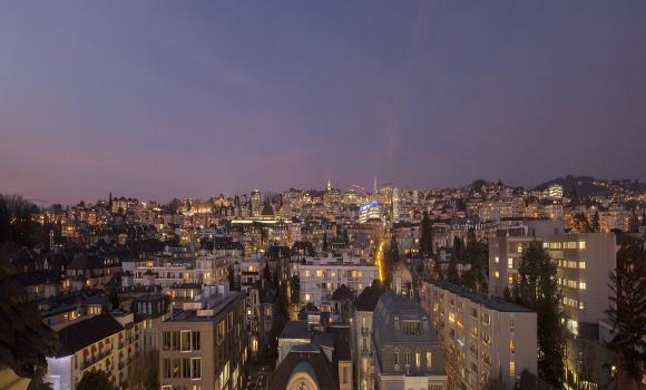 Above the rooftops of Lausanne