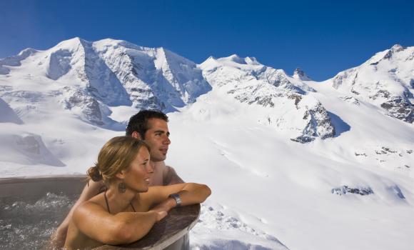 Jacuzzi Diavolezza at 3,000 metres above sea level