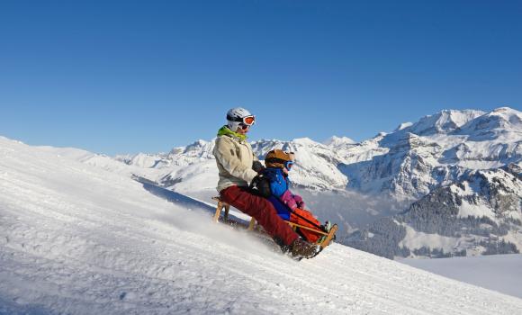 Divertimento in slitta sul Betelberg a Lenk