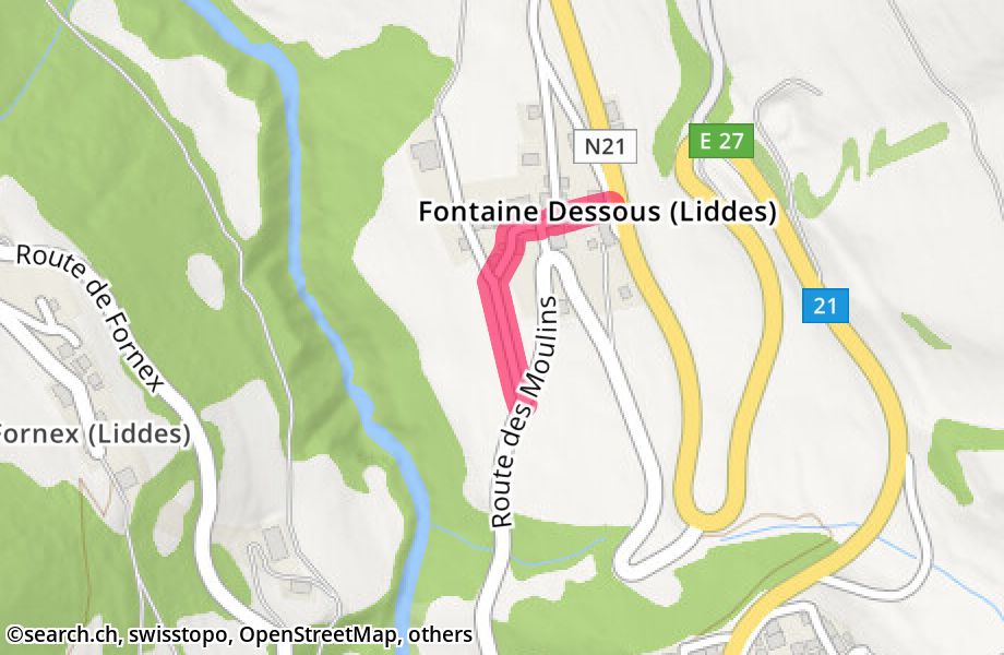Chemin de Fontaine-Dessous, 1945 Fontaine Dessous (Liddes)