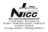 Nigg Klaus Bau- & Kunstschlosserei AG