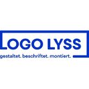 Logo Lyss GmbH gestaltet. beschriftet. montiert.